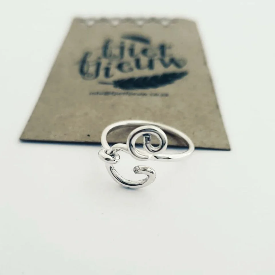 Sterling Silver Initial Wire Ring