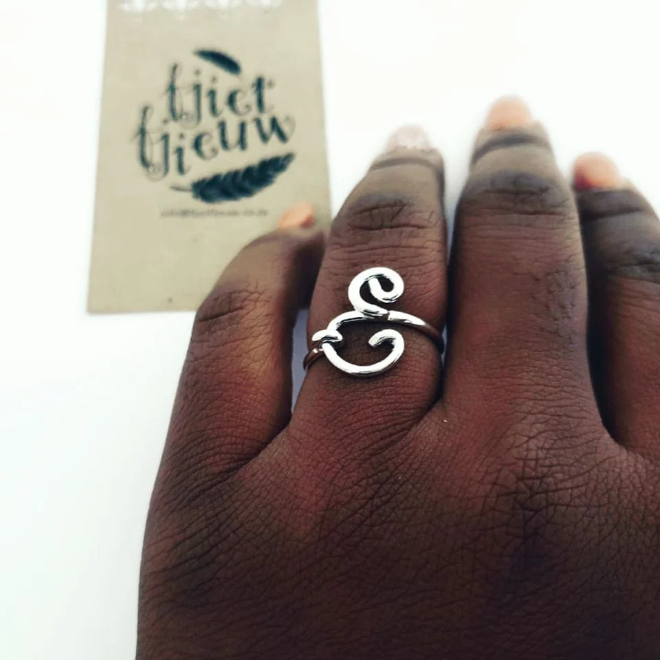 Sterling Silver Initial Wire Ring - Image 2