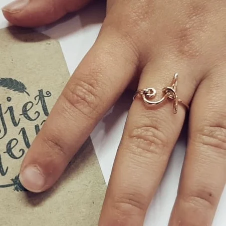 Sterling Silver Initial Wire Ring - Image 3
